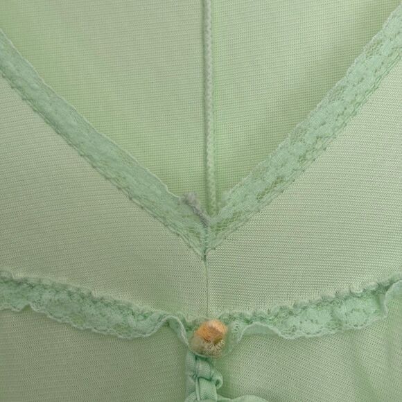 Vintage Womens Night Gown & Robe Set M Light Green Maxi Cottagecore St Patricks - Picture 6 of 15